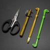 Golden Dual-Function Metal Knot Tying Tool - Portable, Manual, and Durable Aluminum Alloy Design