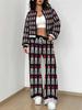 Grid New Autumn And Winter New European And American Women'S Clothing Striped Printing Suit Women