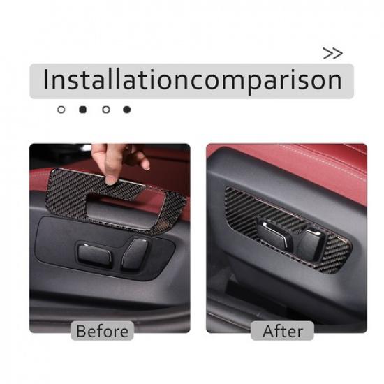 Carbon Fiber Seat Adjustment Switch Panel Sticker For BMW 5 Series G60 I5 2024+