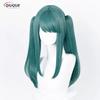 Anime Vampire Cosplay Wig Long Green Double Ponytails Heat Resistant Hair Party Wigs + Wig Cap