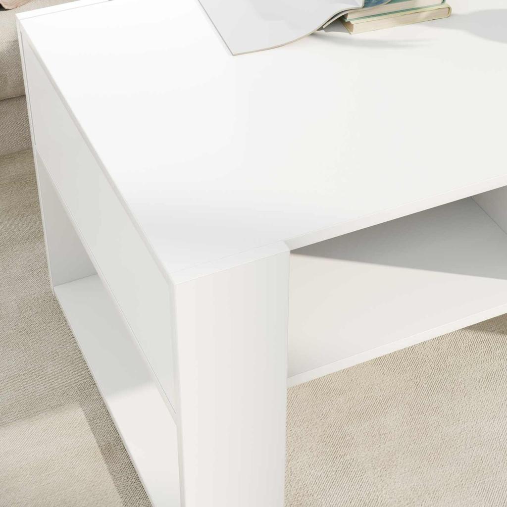 Coffee Table with Storage White 92 x 53 x 45 cm Particleboard