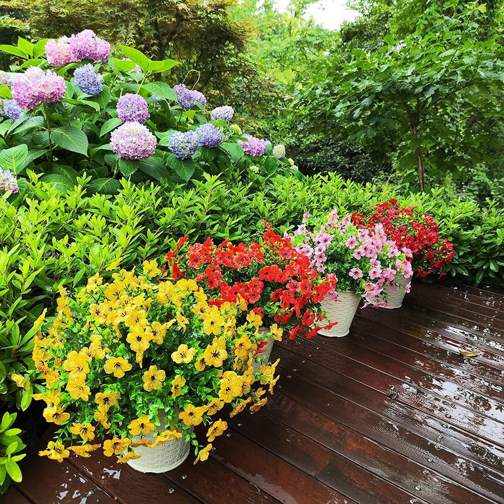 Fake Flowers Outdoor UV Resistant Faux Plants For Outside Yard Wedding Indoor Home Kitchen Farmhouse Decor Artificial Plants