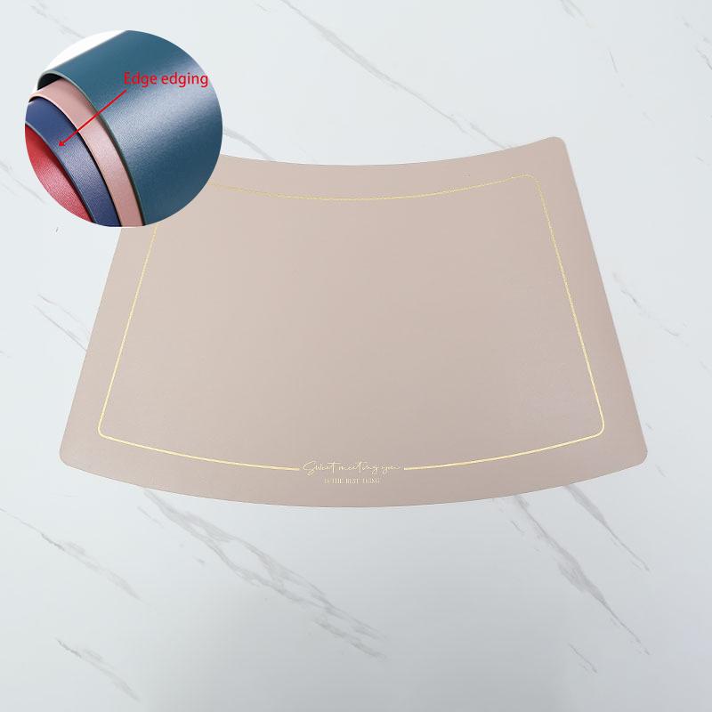 Scalloped Leather Placemat Table Mat Oil-Water-Proof And Heat-Insulating Household PU Table Coasters Kitchen Device Sets