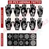 Ivana's Mehndi Tattoo Stencil Mehndi Design for Hands Set of 20 Pc Combo Pack,10 Pcs Hand Design 10 Pcs Round Stencils for Women, Girls and Kids, E