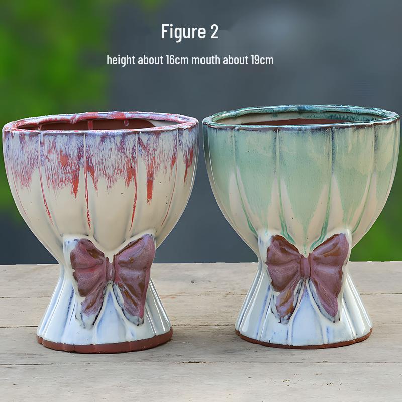 Minimalist Large Coarse Pottery Flower Pot for Succulents and Green Plants