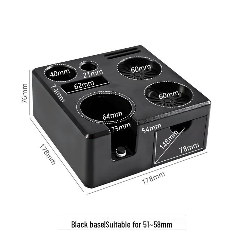 Kaffetamperstation med låda