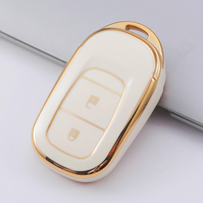 2022 Gold Edge Key Cover for Eleventh Gen Honda Civic Remote – Full Coverage Protective Shell