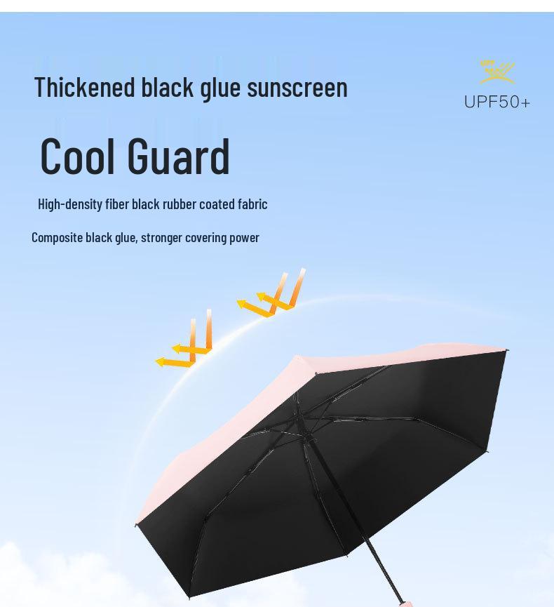 Fully Automatic Five-Fold Umbrella with Black Glue Sunscreen, UV Protection, and Dual-Use for Rain or Shine