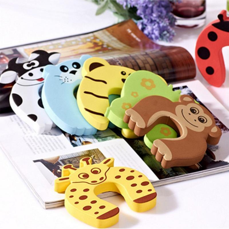 6PCS Baby Proofing Corner Protector Baby Cartoon Animal Door Stop Soft Foam Cushion Baby Finger Protector