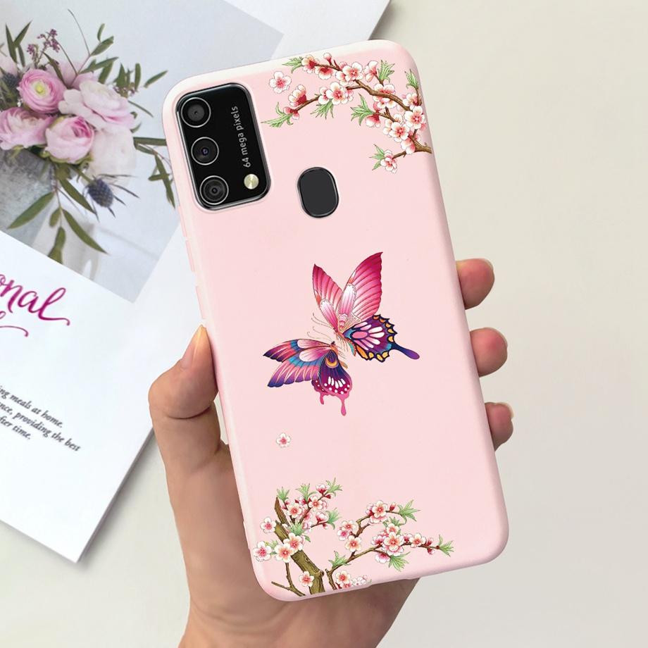 For Samsung M31 M21 2020 SM-M215F Case Ultra Soft Bumper Flower Cat Painting Housing On Smasung Galaxy M21 M 31 Funda Bumper