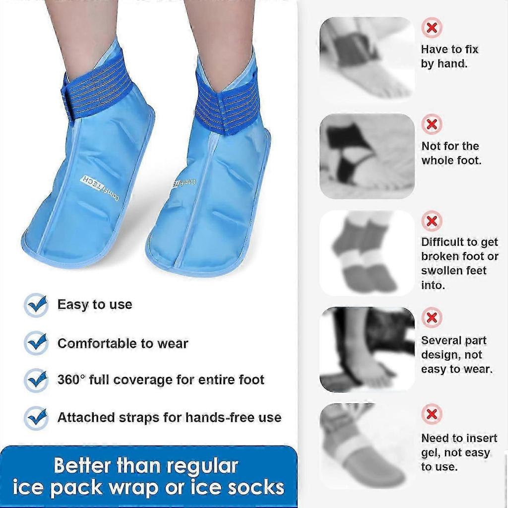 Foot Ice Pack Wrap for Feet, Cooling Boot for Ankle, Cold Heel Pad for Plantar