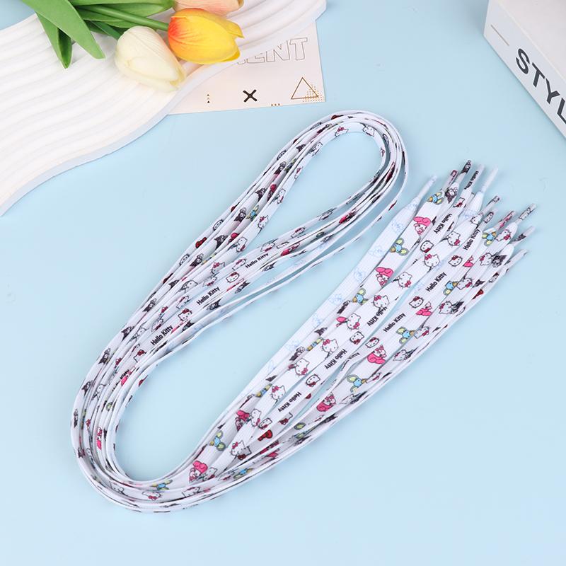 2Pcs Sanrio Shoelaces Cartoon Cinnamon Kuromi Hello Kitty Flat Shoe Laces Accessories Shoelace 120Cm Girls Gifts