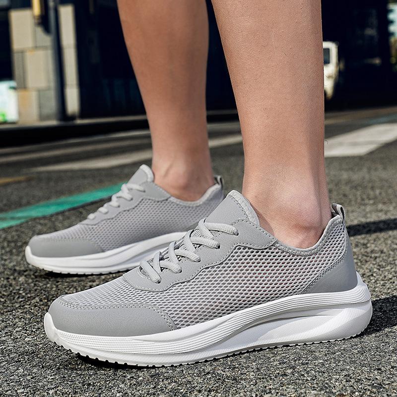 Large size new sports shoes men's running shoes breathable mesh platform shoes lightweight casual men's shoes travel shoes