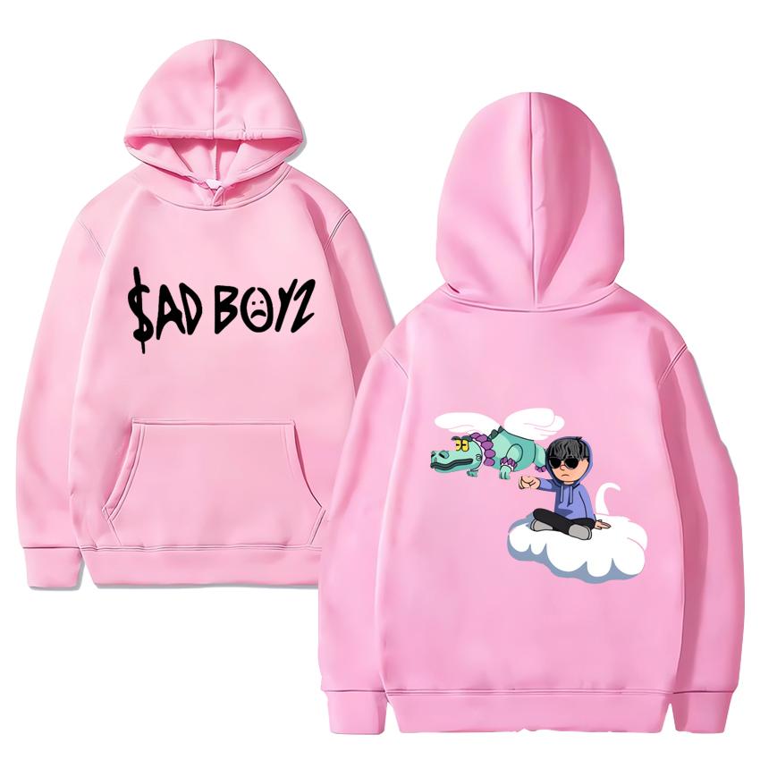 Sänger Junior H Sad boyz Lustige schwarze Hoodies 2025 Herren Damen Harajuku Fleece Langarm Sweatshirt Unisex Übergroßer Pullover