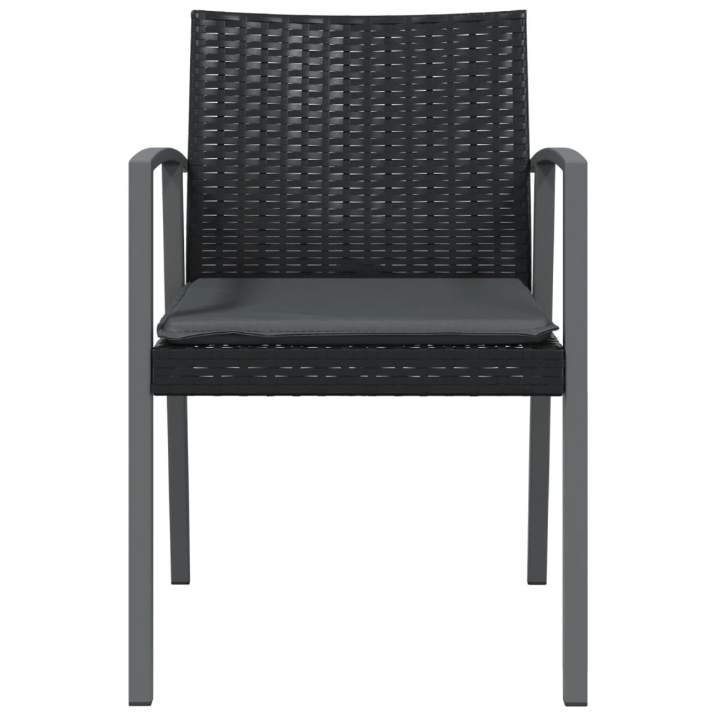 Garden Chairs with Cushions 6 pcs Black 56.5 x 57 x 83 cm Poly Rattan