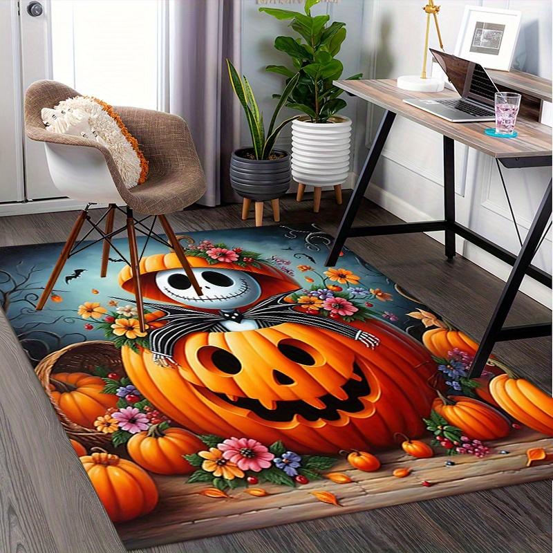 Office Rug Pumpkin Jack Halloween theme 3D Printed Anti-Slip Rug-Machine Washable for Living Room