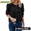 Women's Fashion Casual Long Sleeve O-Neck Blouses & Shirts