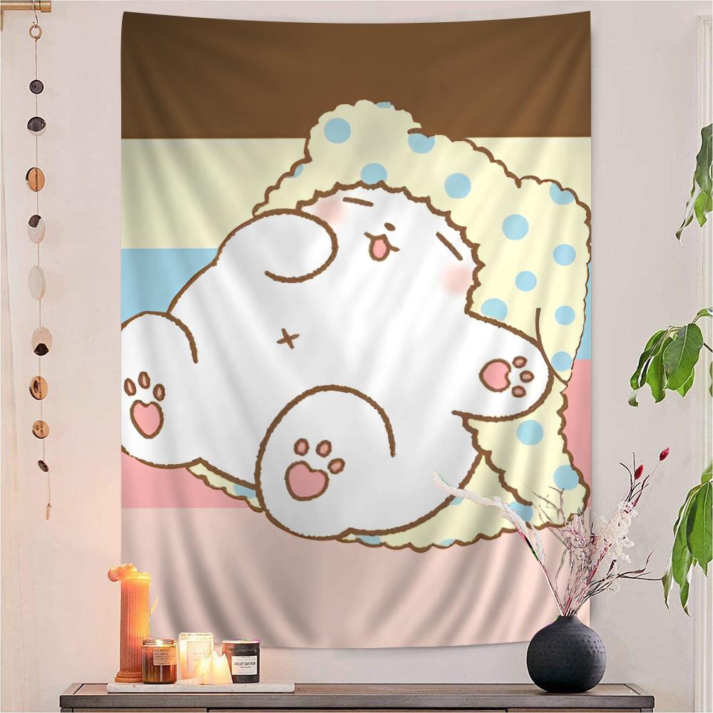 Cute Cartoon Marumofubiyori Cartoon Tapestry for Living Room Home Dorm Decor INS Home Decor