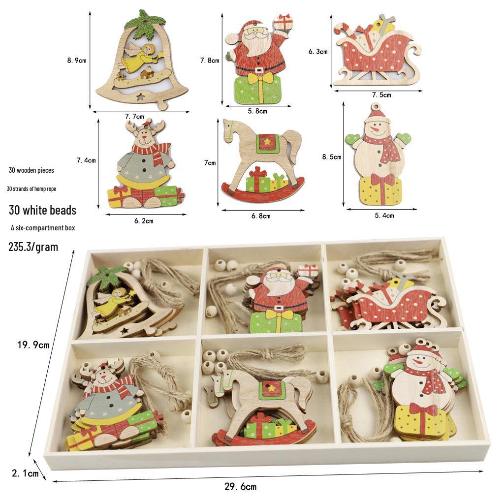 Rustikaler Holz-Weihnachtsbaum-Anhänger DIY Dekorationszubehör