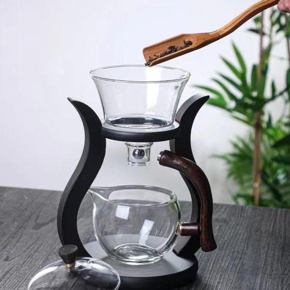 Heat-Resistant Semi-Automatic Teapot Set High Borosilicate Glass Magnetic Teapot Suit  Camping