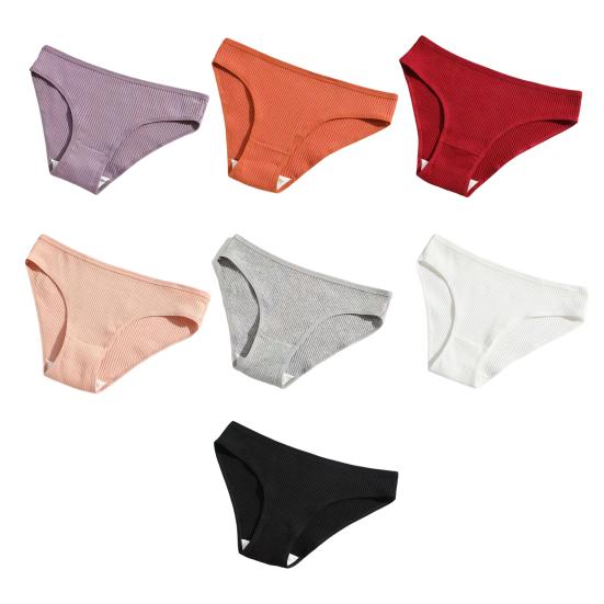 Cotton Underwear for Women Low Rise Ribbed Cheeky Bikini Panties Breathable High Cut Sexy Hipster Briefs