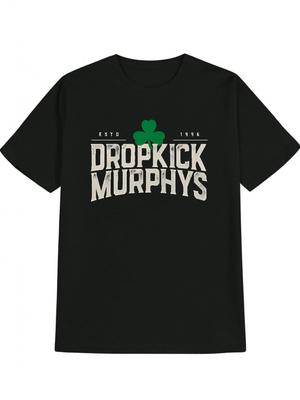 T-shirt décontracté à col rond pour homme avec motif imprimé 3D amusant Noir T-shirt graphique DROPKICK MURPHYS Cadeau parfait pour homme Style été