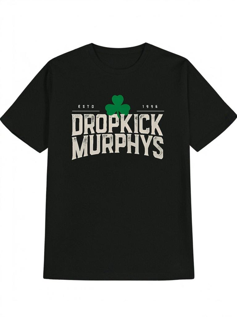 Men's Casual Crew Neck T-Shirt with Fun 3D Print Design Black DROPKICK MURPHYS Graphic Tee Perfect Gift for Men Summer Style