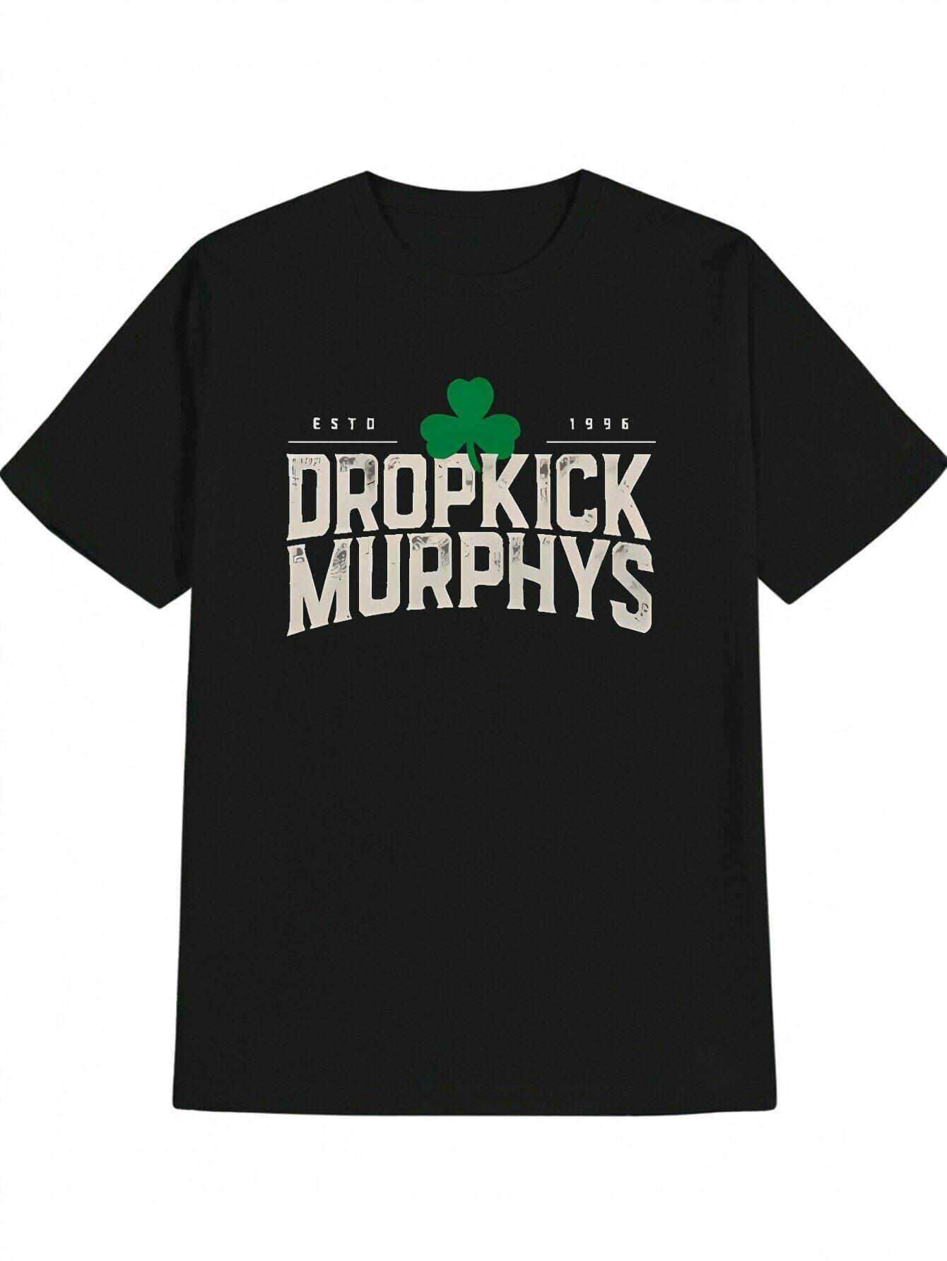 

Men s Casual Crew Neck T-Shirt with Fun 3D Print Design Black DROPKICK MURPHYS Graphic Tee Perfect Gift for Men Summer Style S