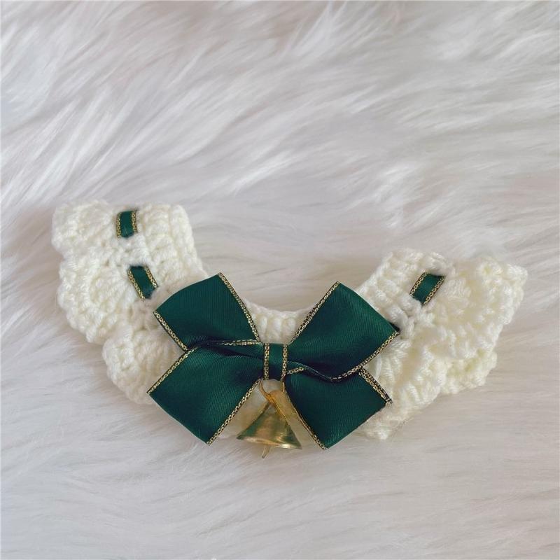 Christmas Pet Collars Cat Dog Christmas Decorations Pet Lace knitting Necklaces Wool Scarf New Year Gift Cat Puppy Accessories