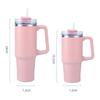 900ML Metal Vacuum Insulated Cup Stainless Steel Portable Water Cup Refrigerated Vacuum Insulated Straw Leak-proof Lid