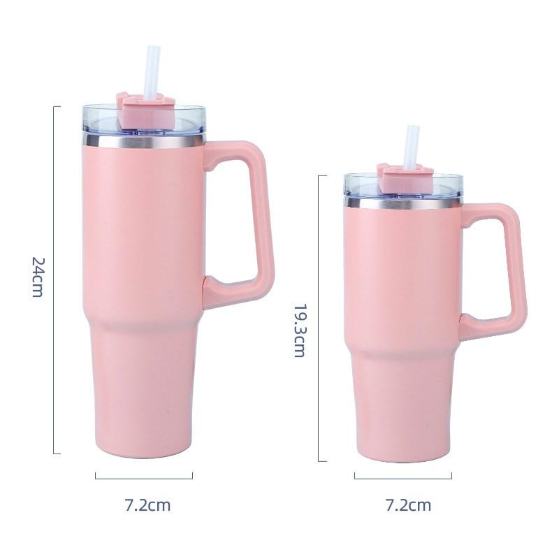 900ML Metal Vacuum Insulated Cup Stainless Steel Portable Water Cup Refrigerated Vacuum Insulated Straw Leak-proof Lid