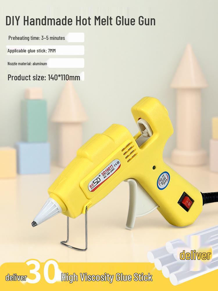 High Viscosity DIY Hot Melt Glue Gun with Fine Nozzle and Glue Sticks for Handmade and Household Projects