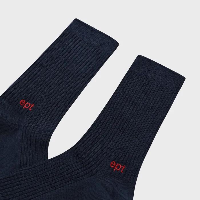 L'OBTU SIDE LOGO SOCKS (NAVY/RED)