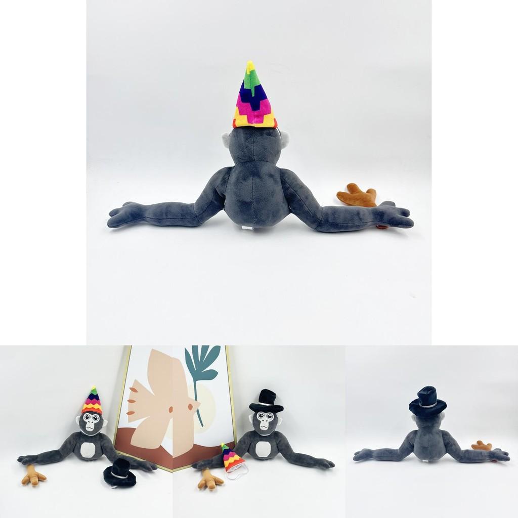 Nuovo Peluche Scimmia Gorilla Tag Bambola Giocattolo Morbido Con Cappello Alto 25cm