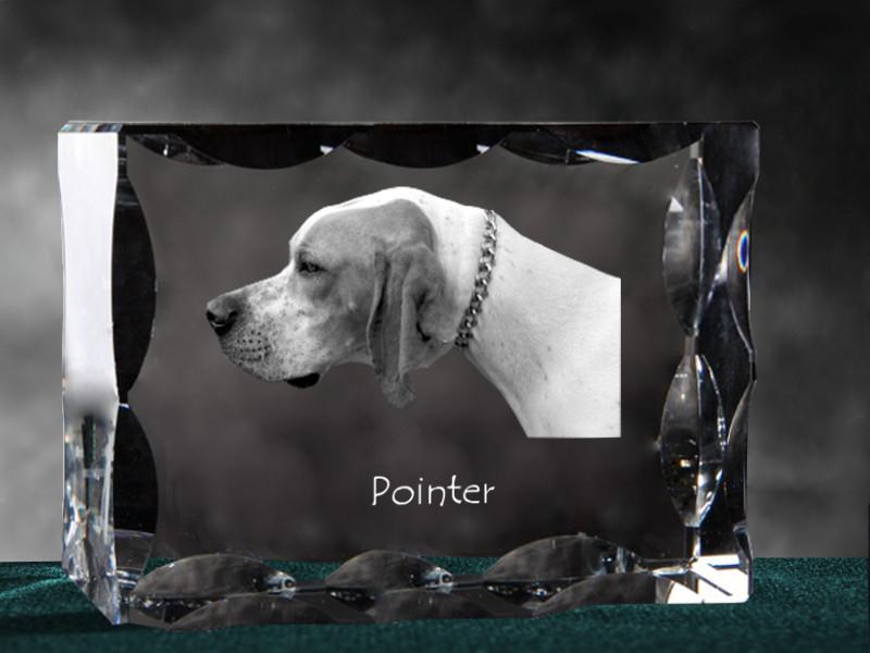 English Pointer I - Crystal with a Picture of a Dog, Glass Statuette with a Picture, Unique Frame with a Picture from Art-Dog Brand