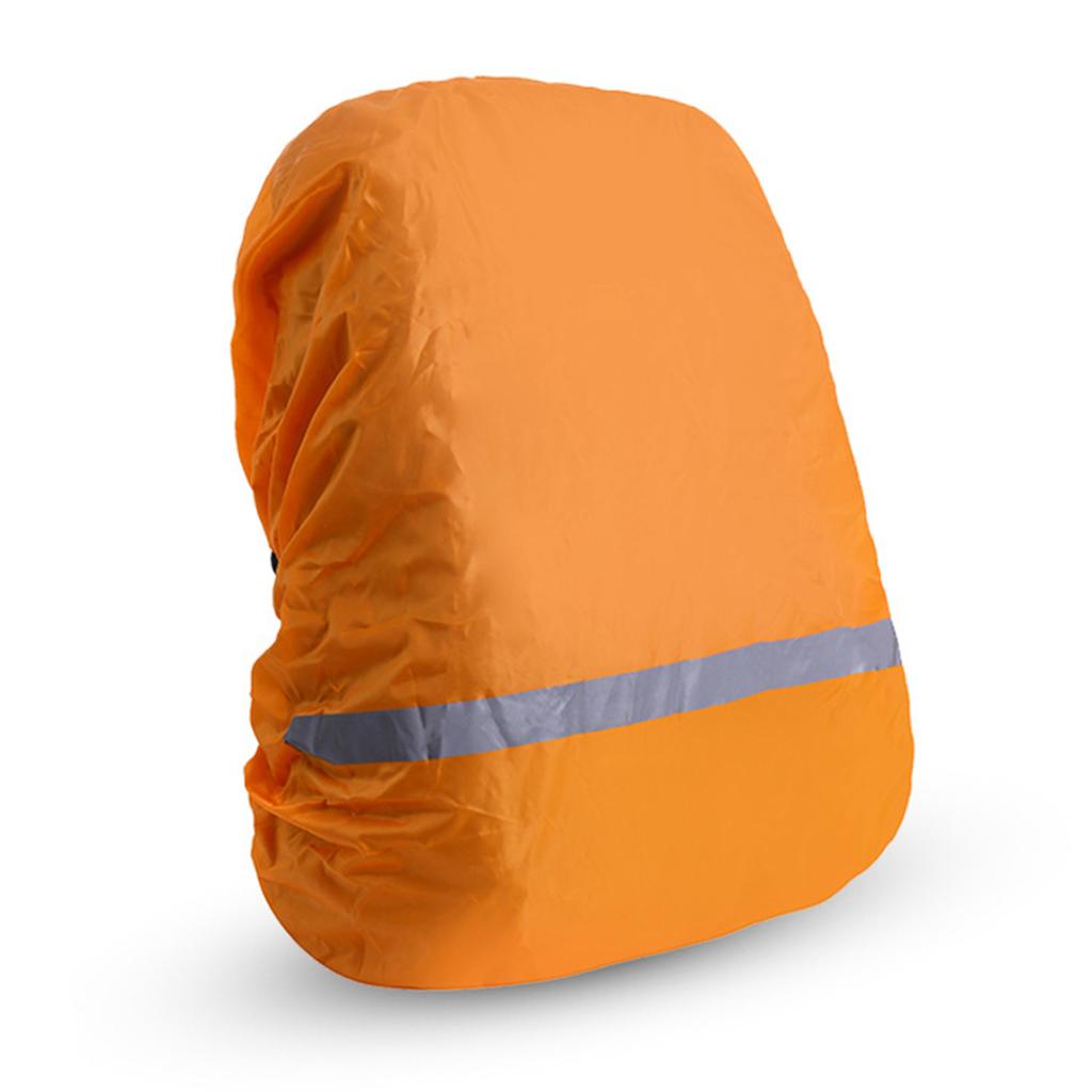 Water-proof Backpack Cover Rainproof Backpack Rain Cover with Reflective Strip for Hiking Camping Orange XL