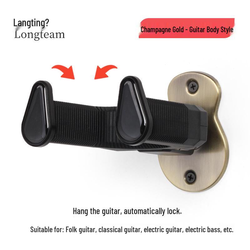 Gravity Lock Wall Mount Classical Guitar Hanger with Self-Locking Iron Base