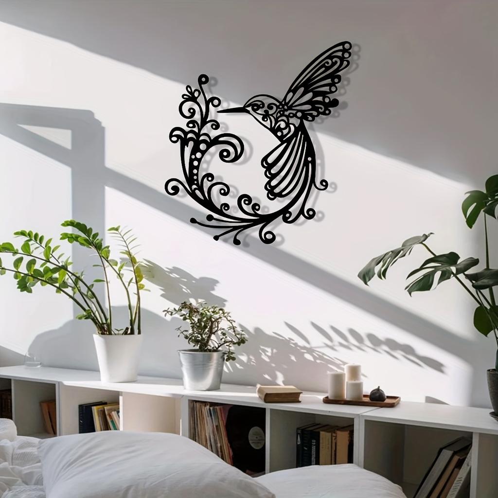1pc Metal Hummingbird Wall Decor, Indoor Outdoor Garden Art, Housewarming Wedding Halloween Christmas New Year Gift