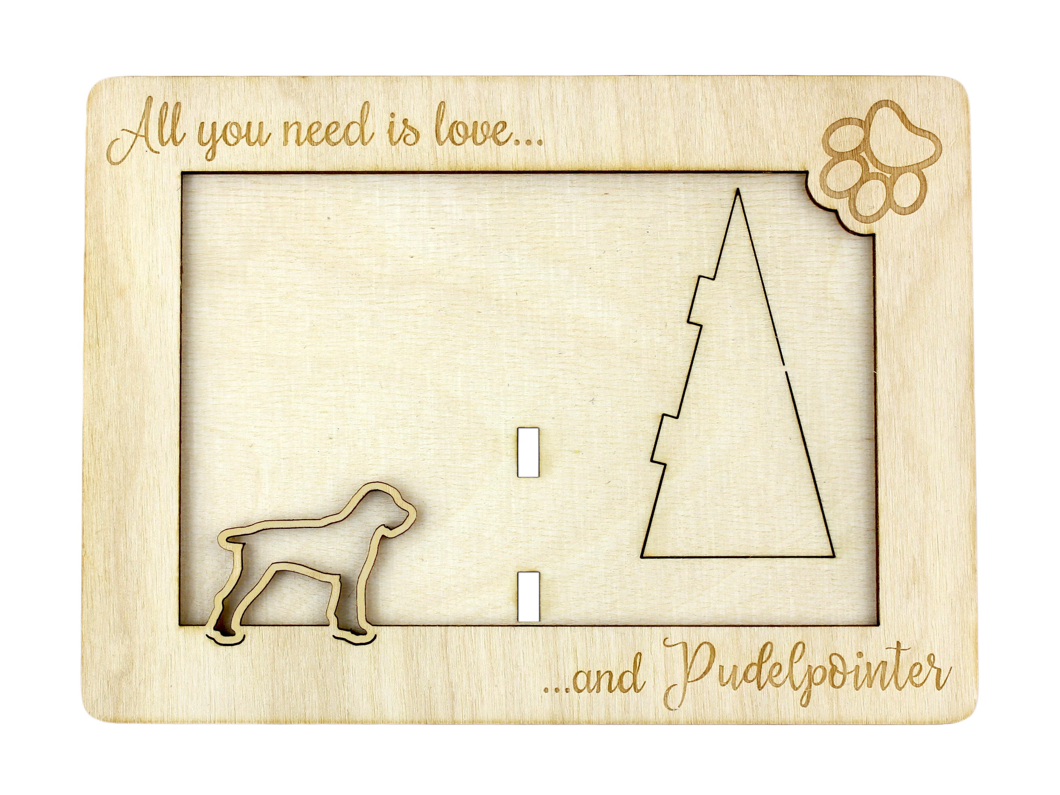 

Pudelpointer - Photo frame, engraved wooden frame, a lovely gadget for the dog lover by Art-Dog