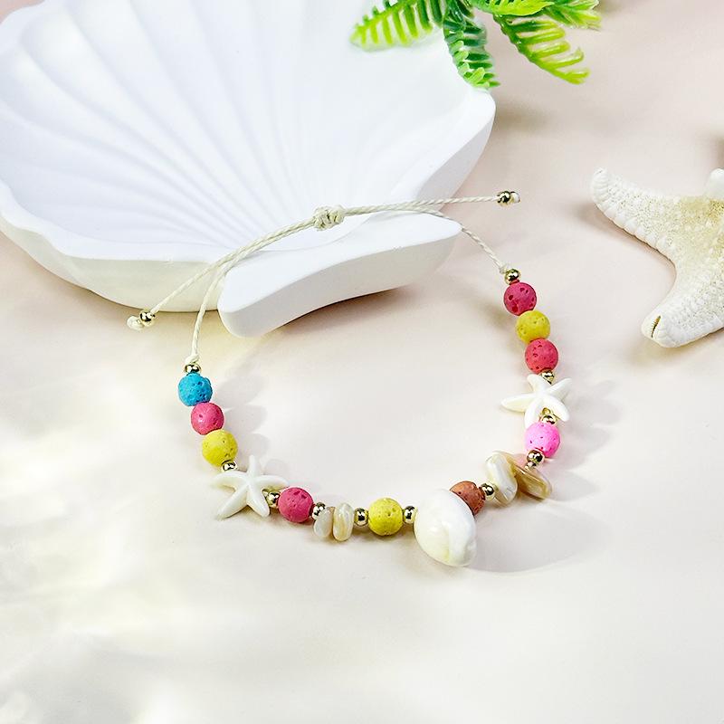 

Bohemian Starfish & Seashell Ceramic Beaded Bracelet