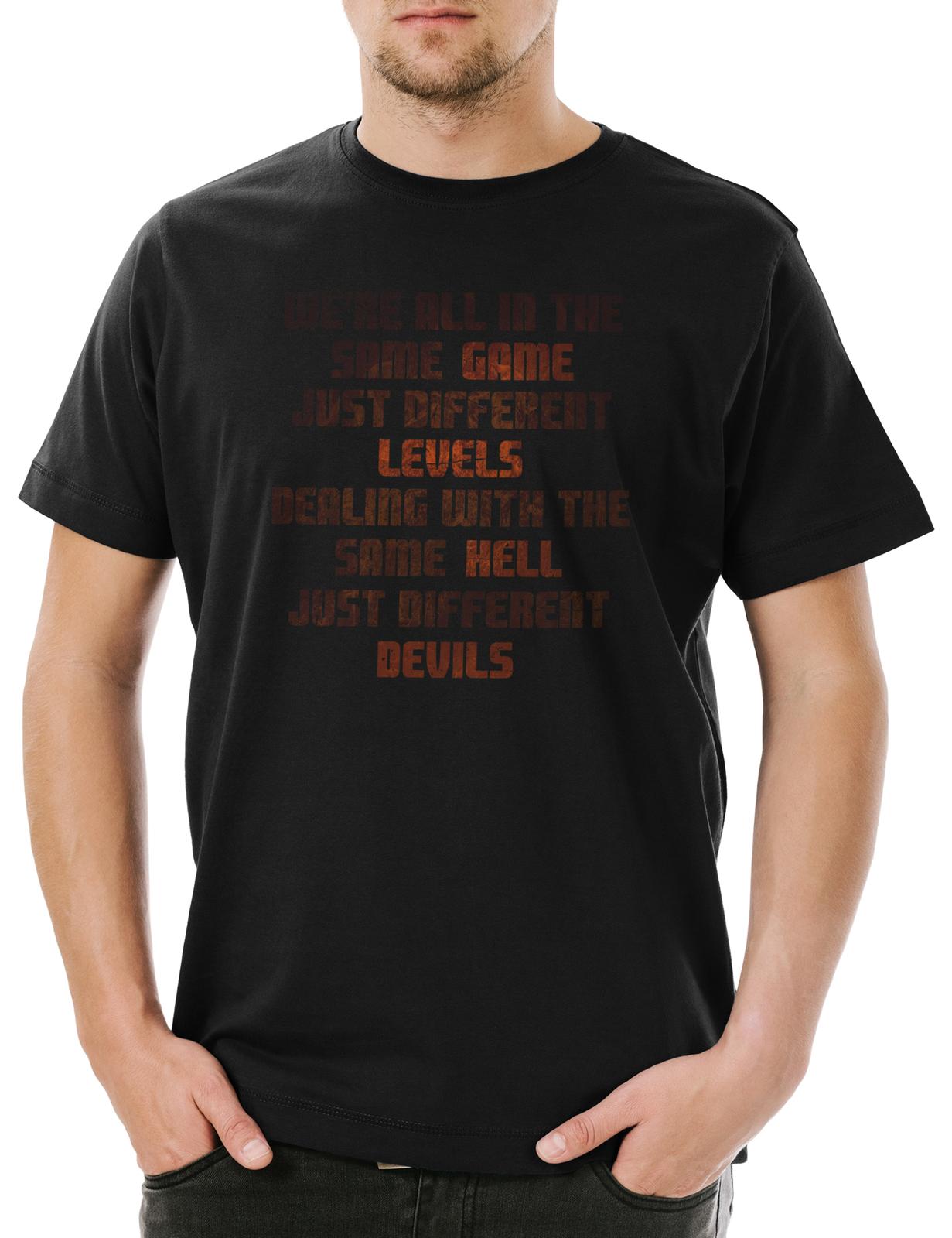 Different Levels Dealing With Herren T-Shirt Red Beauty in the Broken Rhiannon M