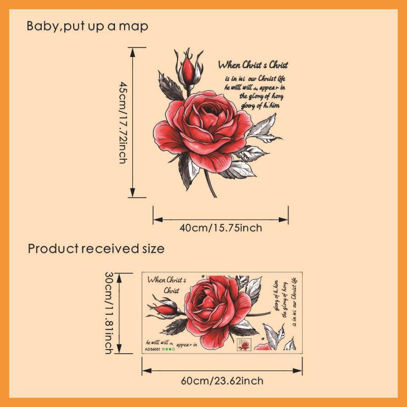 Kreskówkowy Różowy Zdejmowany Naklejka Ścienna do Salonu Sypialni Dekoracja Domu Zabawny Kwiatowy Peel and Stick Wall Art