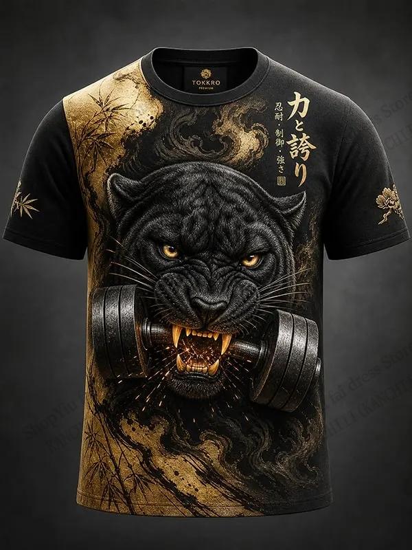 Trend Japanese Samurai Cat 3D Print T-shirt Men Women Fashion Street Oversized Short Sleeve Tops Tees Men Clothing Hombre Ropa