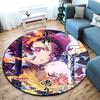 Classic Japanese-style Cartoon Demon Slayer Round Rug, Home Soft Decorative Anti-slip Yoga Mat and Chair Mat, Outdoor Floor Mat Carpet K10