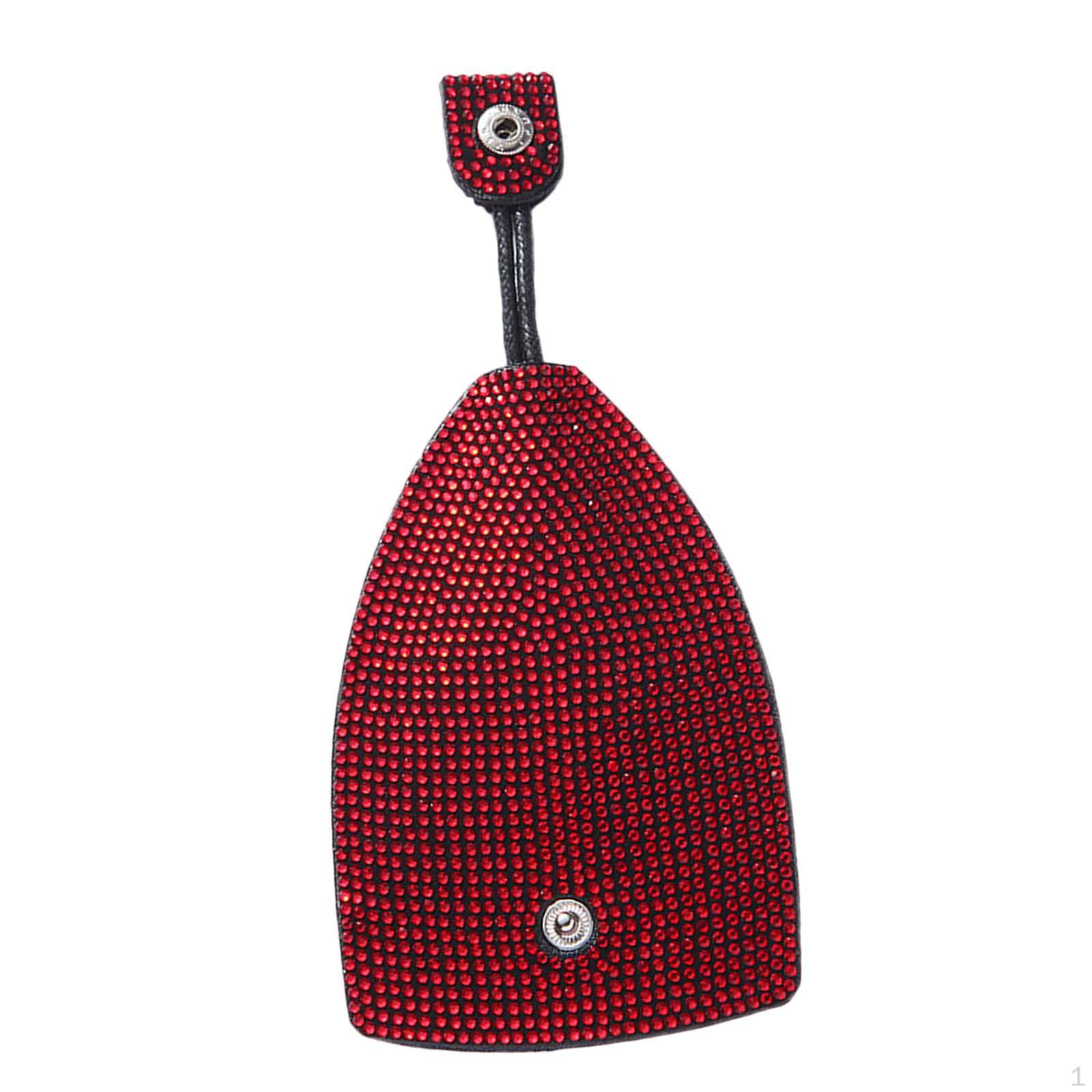 

Rhinestone Car Key Case Bling Fob Cover, PU Leather Universal Protector Interior Accessories Red