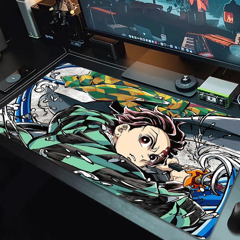 Demon Slayer Print Cushion Non-slip Laptop Tablet Big Mousepad XXL Mat Mini PC Playmat With Lock edge