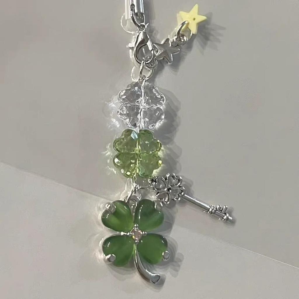 Lucky Leaf Phone Charms Pendant Cute Key Chain Cases For 15 Samsung Schoolbag Books CCD Camera Korea Pink Green