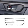 Dark Wood Grain Inner Door Handle Strip Cover Trim 4pcs For Honda CR-V 2017-2022