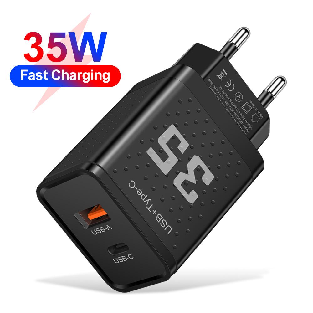 20W 3A PD+USB Travel Charger with US/EU/UK Plug