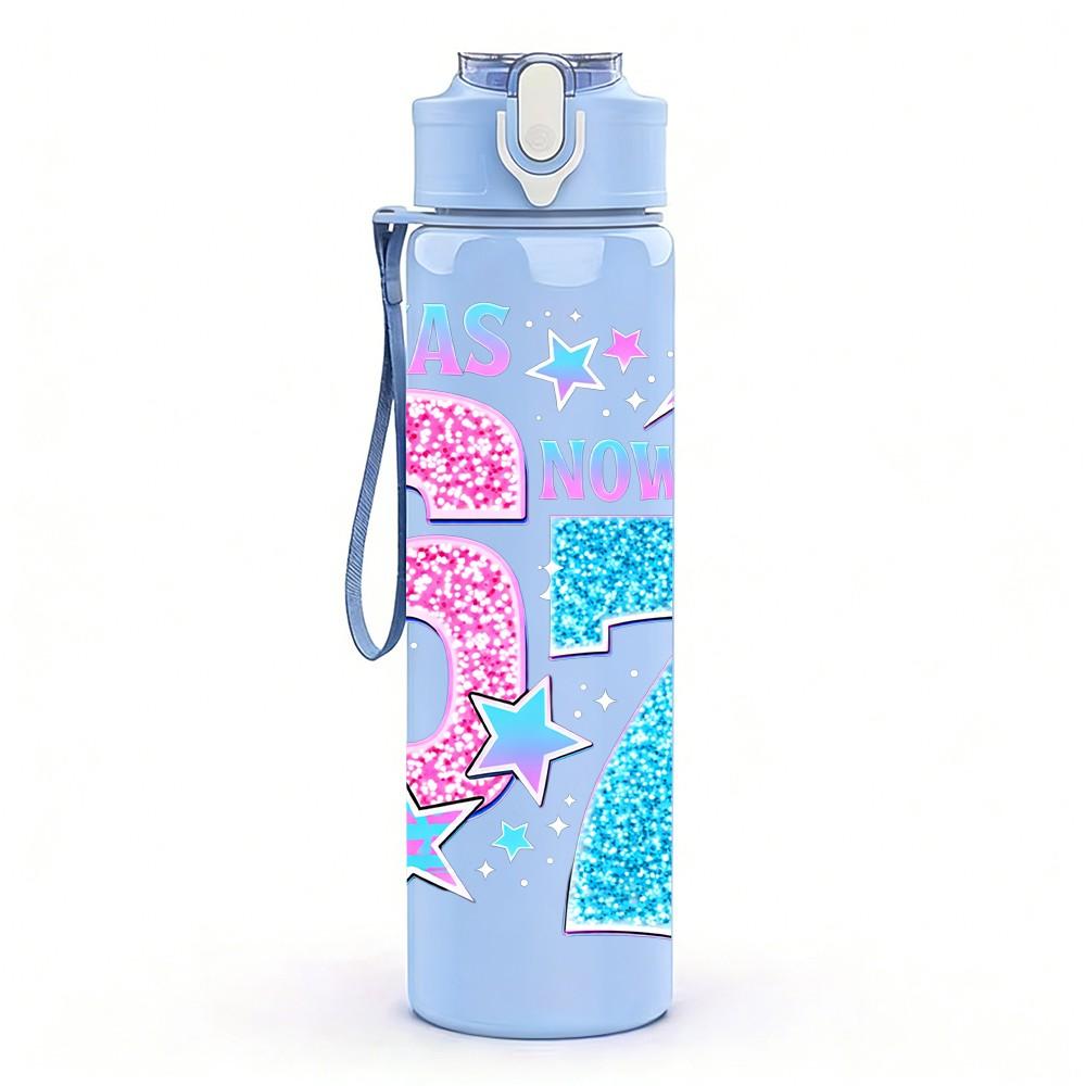 1PC I Was Made For Sixty Seven Number 750ml Color Plastic Sports Water Bottle Leakproof Flip Straw Lid Suitable for Sports Office Home Use